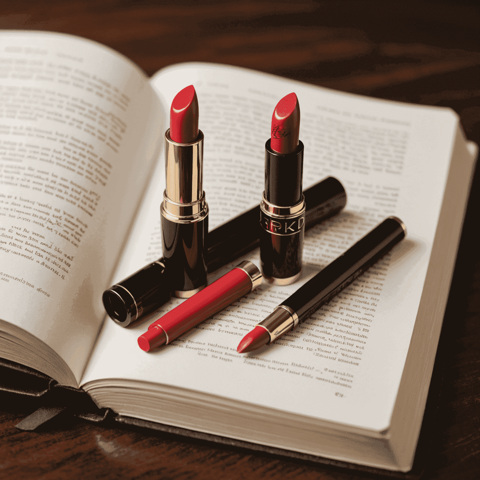 lipstickbookmark logo featuring an elegant lipstick tube next to an open book