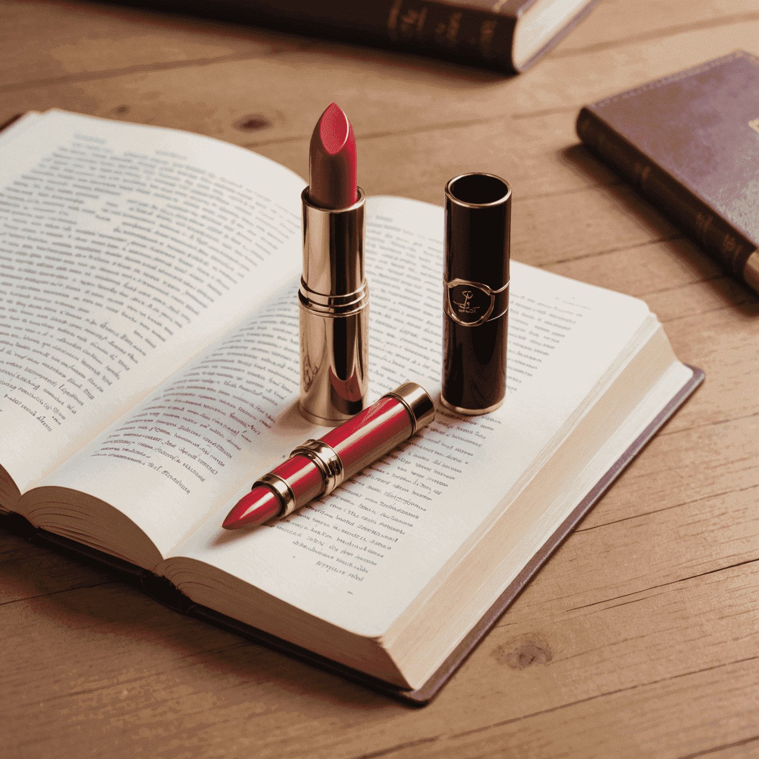 lipstickbookmark logo featuring an elegant lipstick tube next to an open book