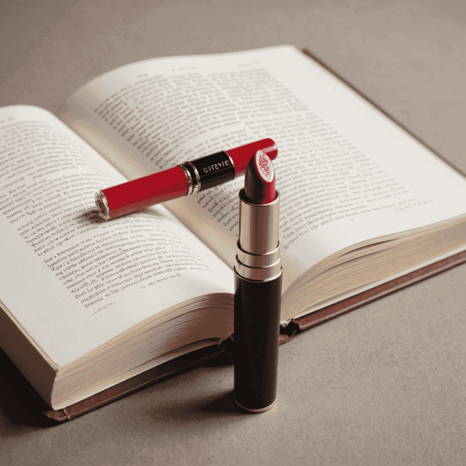 lipstickbookmark logo featuring an elegant lipstick tube next to an open book