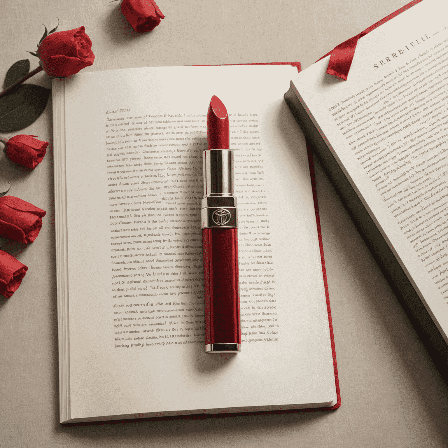 lipstickbookmark logo featuring an elegant lipstick tube next to an open book