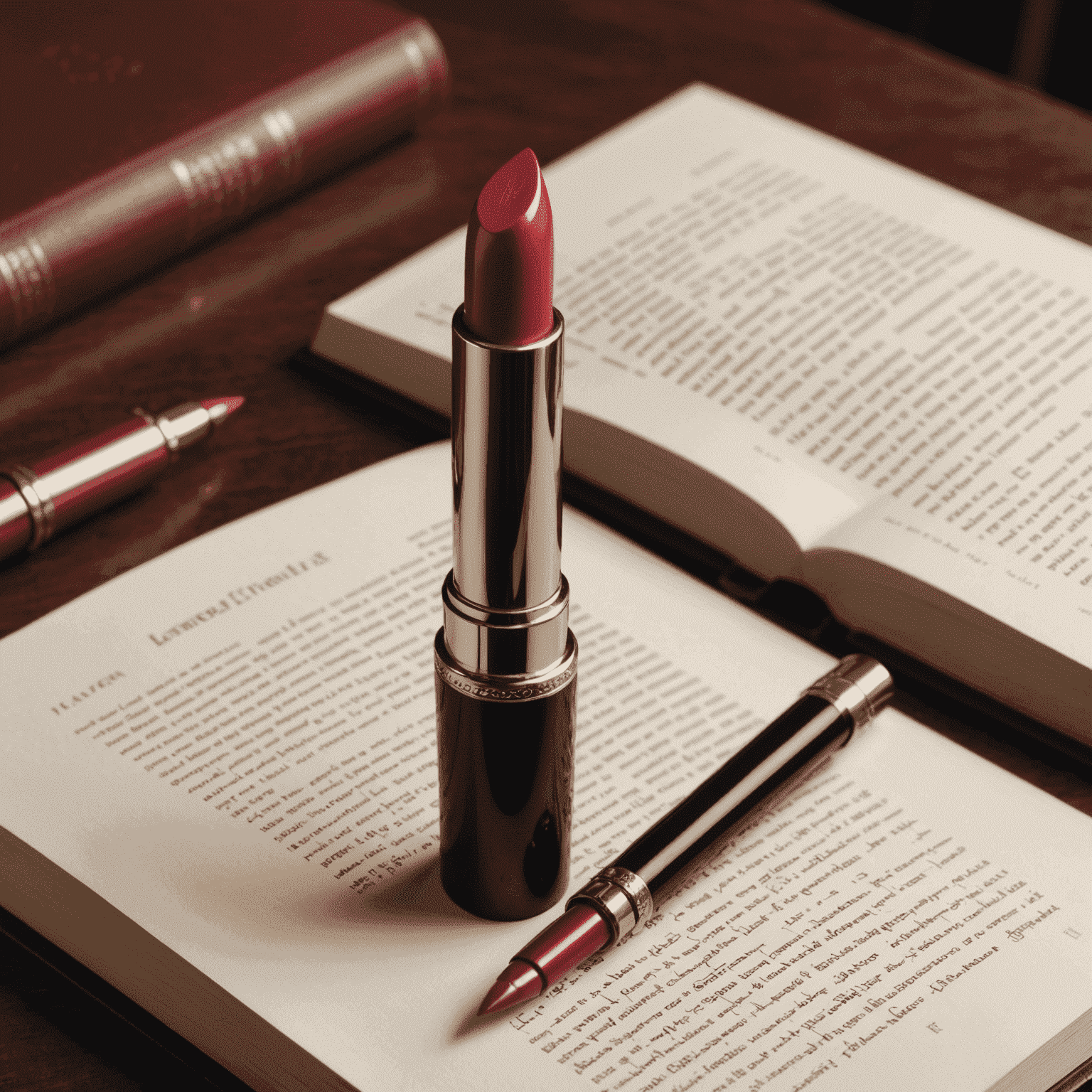 lipstickbookmark logo featuring an elegant lipstick tube next to an open book