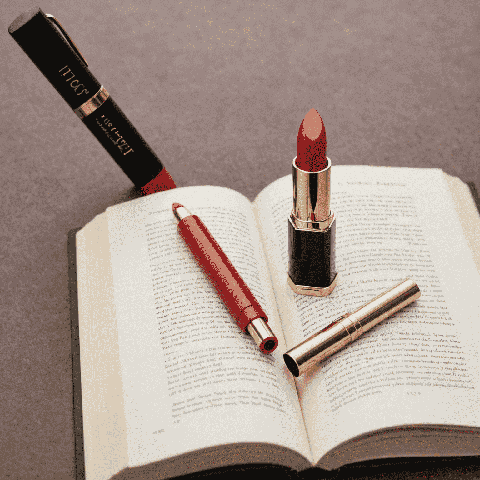 lipstickbookmark logo featuring an elegant lipstick tube next to an open book