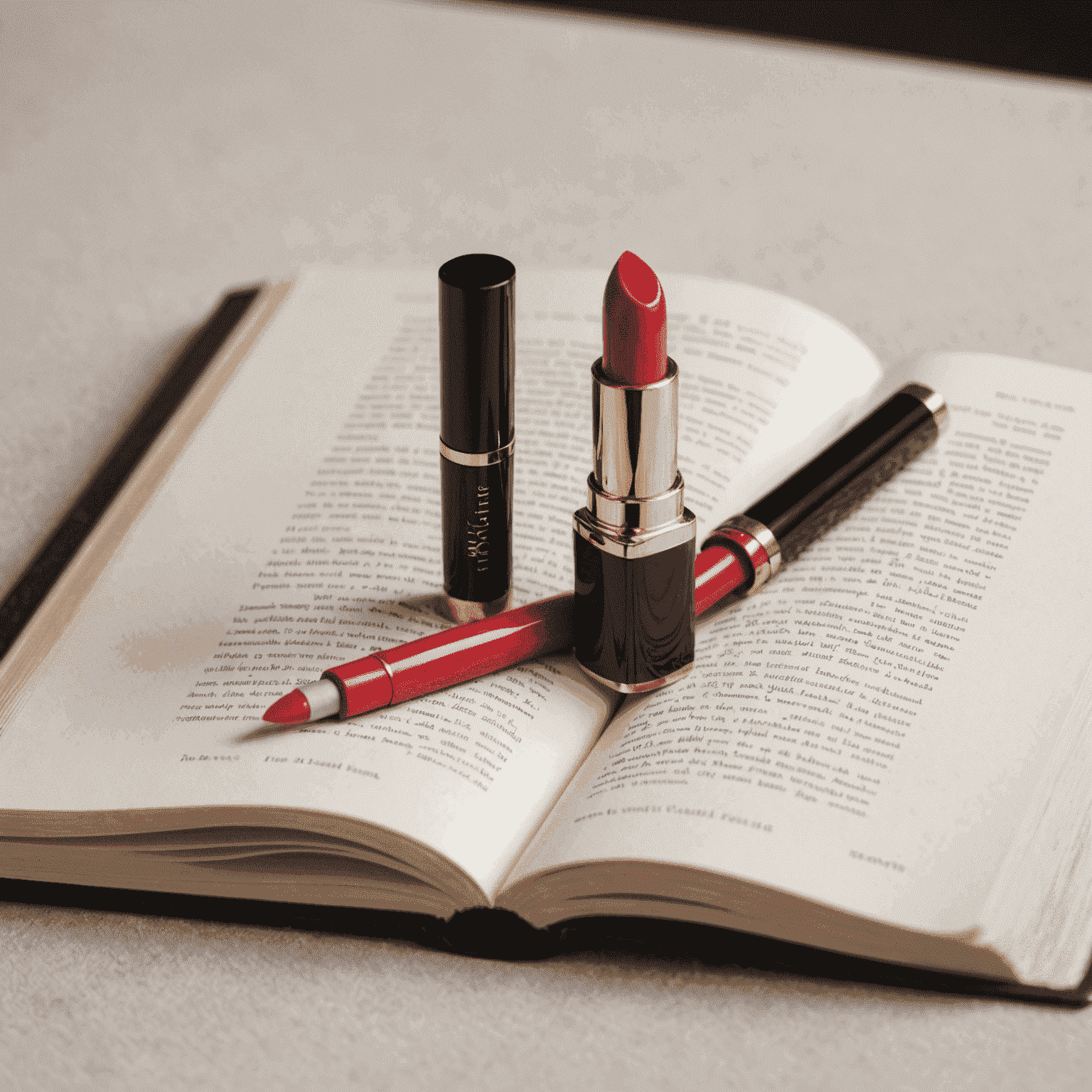 lipstickbookmark logo featuring an elegant lipstick tube next to an open book