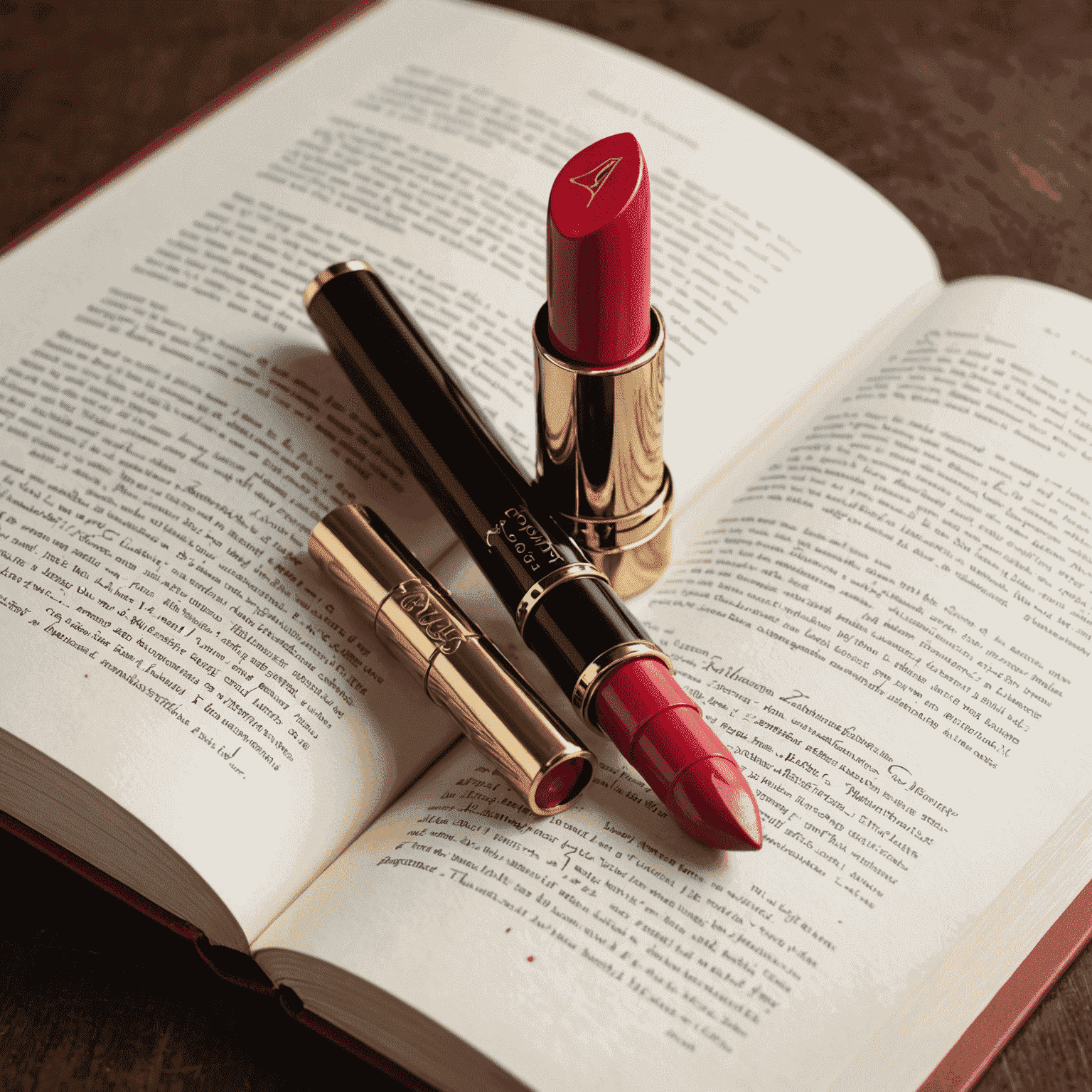 lipstickbookmark logo featuring an elegant lipstick tube next to an open book