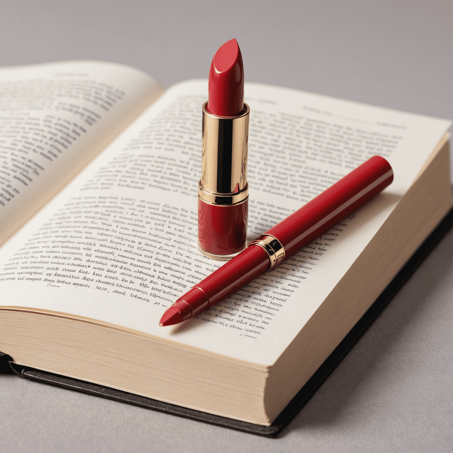 lipstickbookmark logo featuring an elegant lipstick tube next to an open book