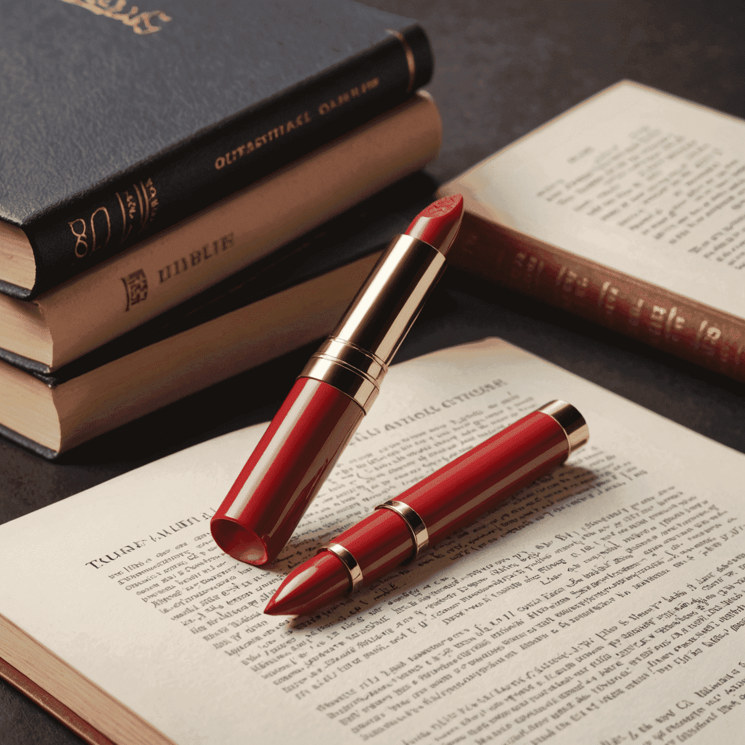 lipstickbookmark logo featuring an elegant lipstick tube next to an open book