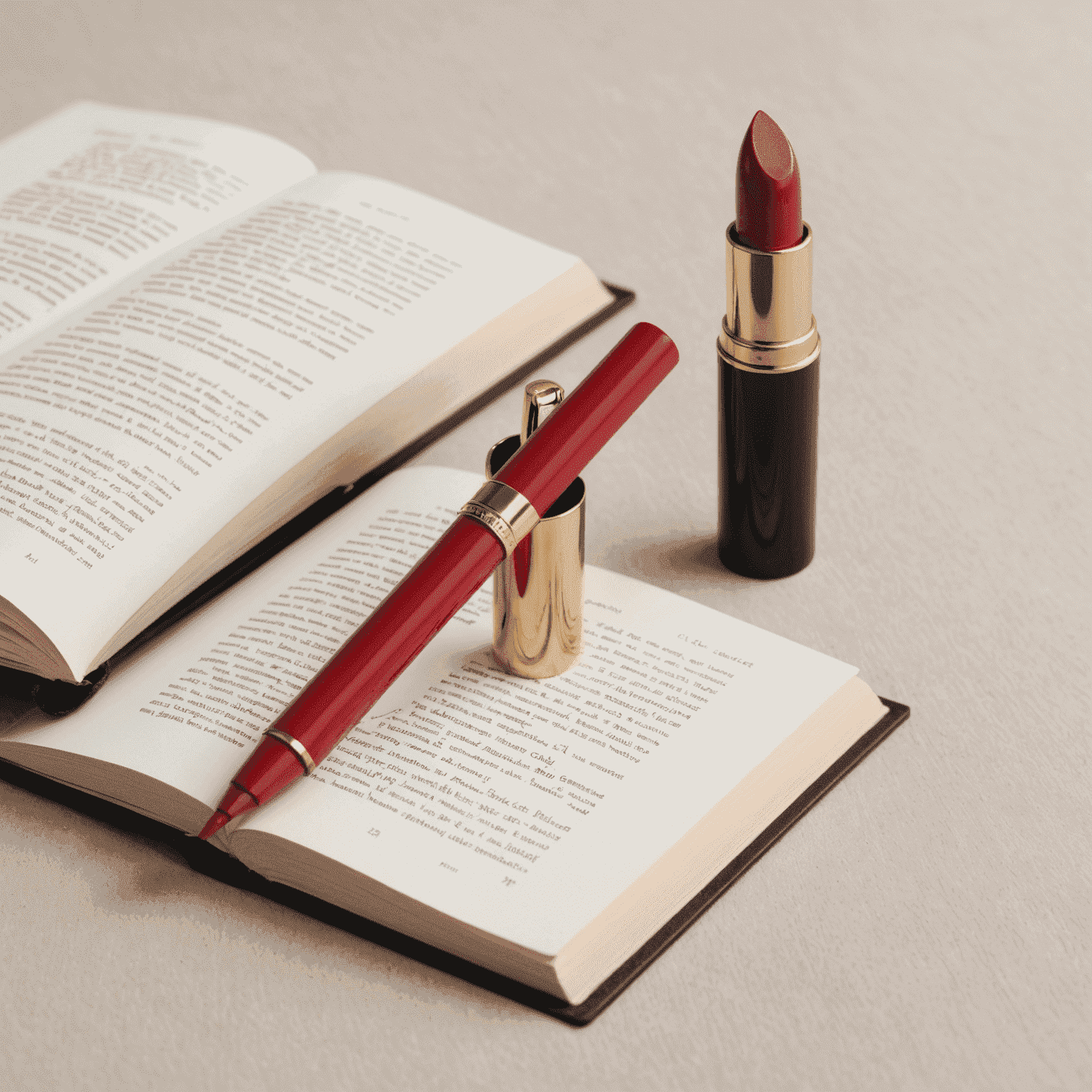 lipstickbookmark logo featuring an elegant lipstick tube next to an open book