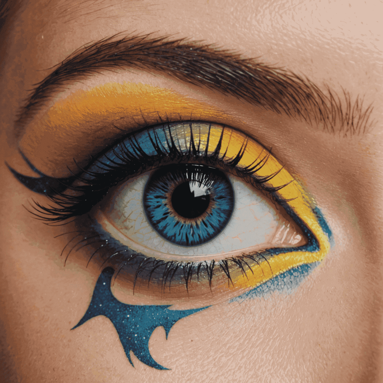 Bright and colorful eye makeup inspired by fantasy book covers